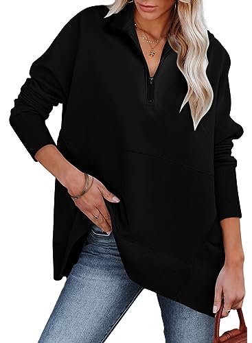 Dokotoo Womens Oversized Half Zip Pullover Sweatshirt for Women