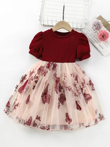 Image of TAGAS Girls Embroidery Pattern Cap Sleeve A-line Knee-Length Dress