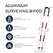 Aluminum Bipod, Adjustable Height, 5.9FT/1.8M Extended Length, Surveying Bipod for Prism Poles Surveying or GPS Poles of Total Station GPS GNSS(Include Carry Bag)