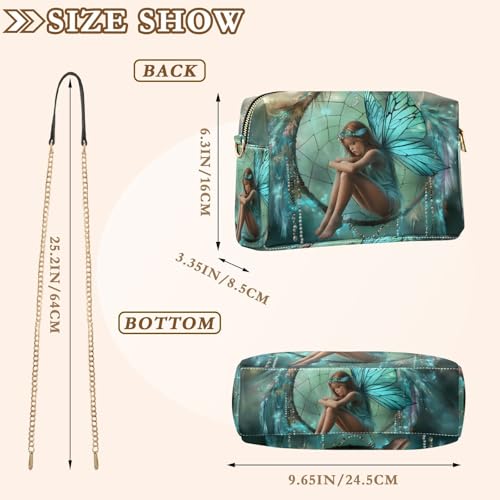 Fairy Dreamcatcher Fantasy Crossbody Bags for Women, Small PU Leather Crossbody Purses and Handbags for Shopping Travel4