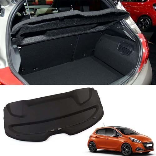 ZXHHXEB Voiture Tablette de Coffre Arrière Rétractable de pour Peugeot 208 2012-2017, Housse Colis Cargo Coque Cache-Bagages Couverture De Cargaison De Coffre