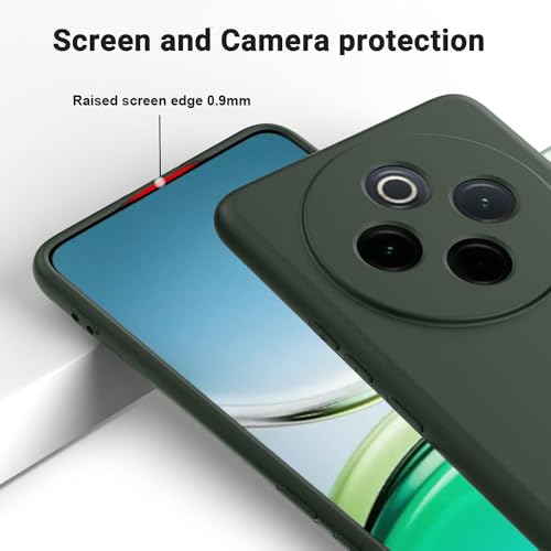 Image of Back Cover | Full Camera Protection | Premium Liquid Silicon Case | Flexible Bumper Case for Vivo T4 5G / Y300 Pro 5G / Y300 Pro Plus 5G / iQOO Z10 5G (Military Green)