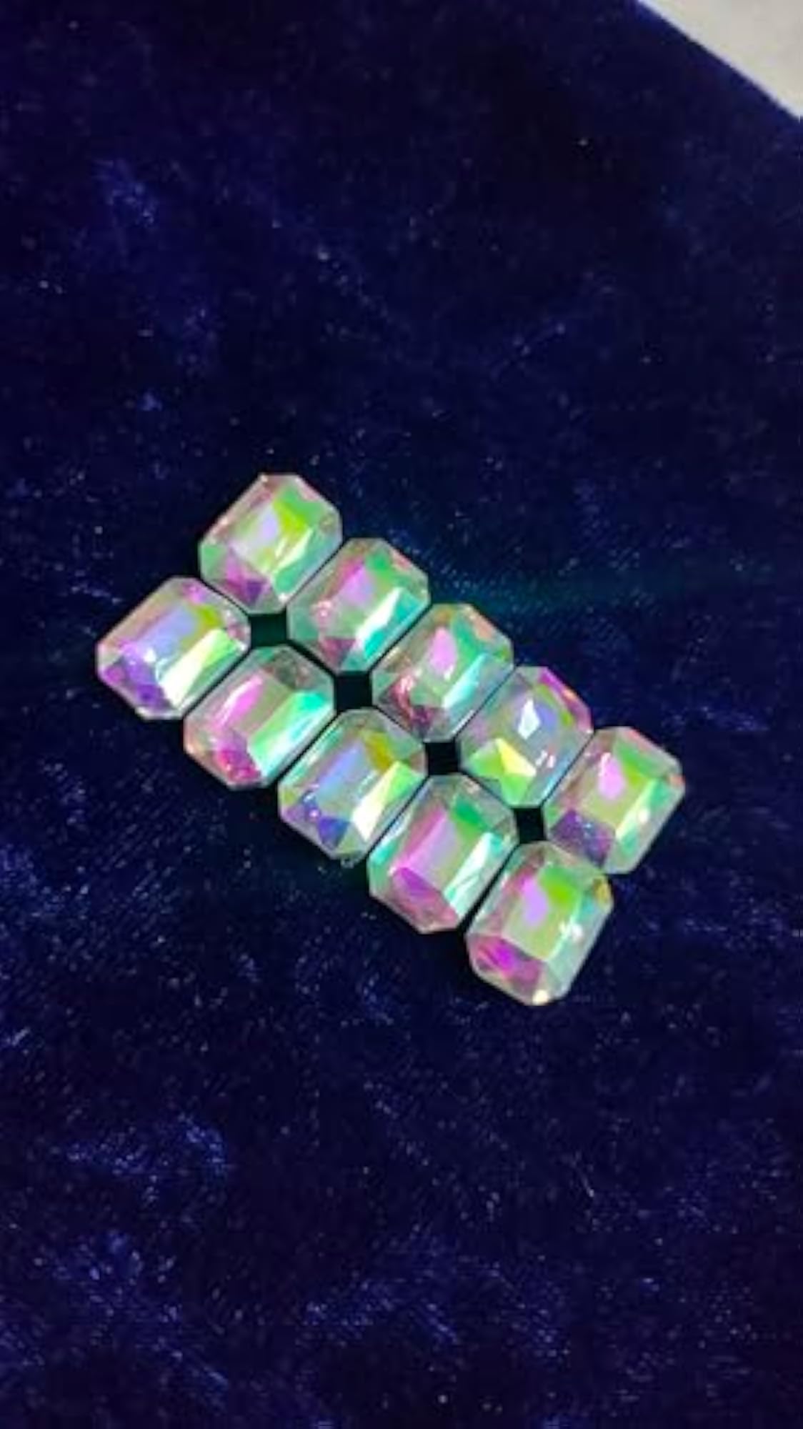 10pc Multicolor Crystal Hair Clips Set for Women