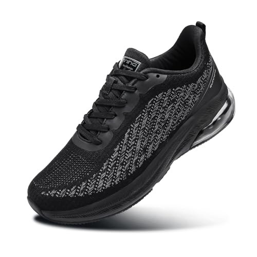 Sumateng Zapatillas Hombre Mujer Deportivas Ligero Antideslizante Transpirable Zapatos Running Gimnasio Fitness Walking Casual Sneakers 41 Negro