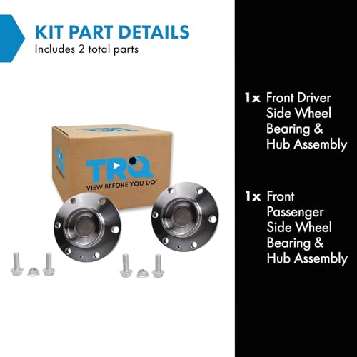Image of TRQ Front Left and Right Wheel Bearing and Hub Assembly Set 2 Piece Compatible with 10-14 Mercedes-Benz Sprinter 2500 15-18 Sprinter 2500 Rear Wheel Drive with Light Duty Suspension