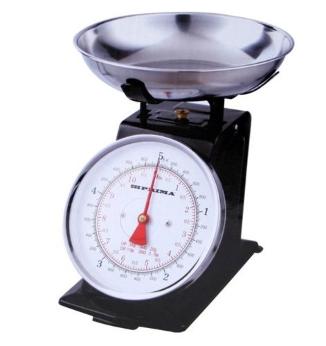 Black 3kg Stainless Steel Analogue Retro Traditional Kitchen Weighing Scales by Prima