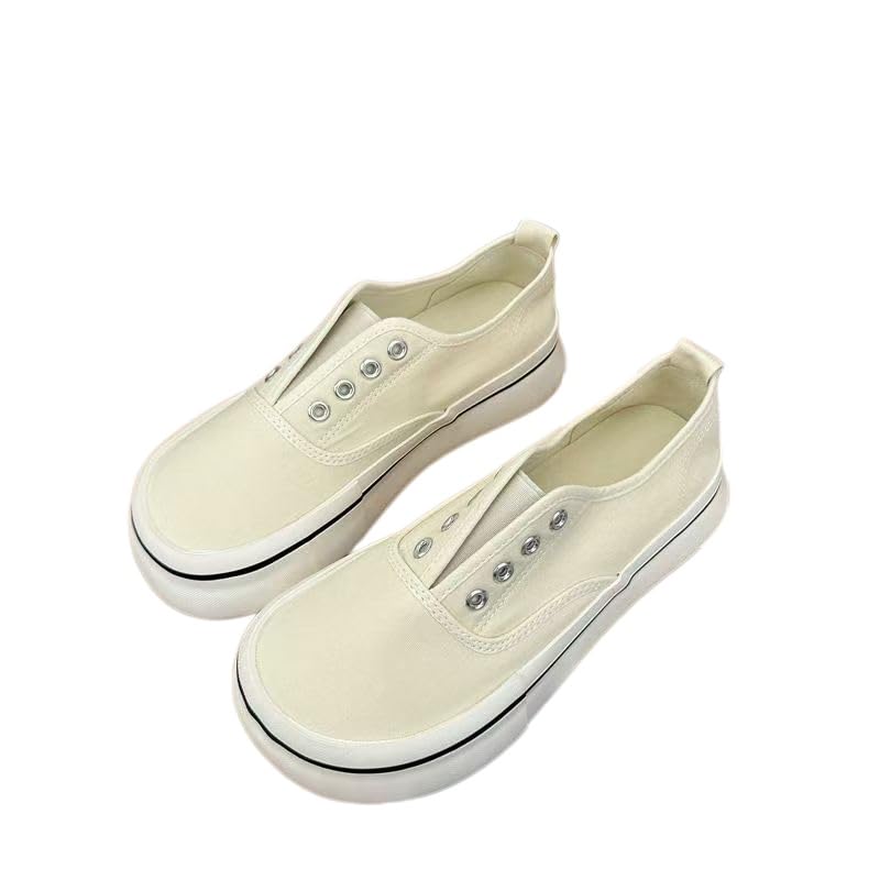 Sneakers Donna,Sneakers Basse da Donna in Tela, Casual, con Lacci E Plateau, Suola Spessa, Ideali per L'Uso Quotidiano.