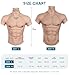KUMIHO Silicone Muscle Suit Realistic Male Chest Plate High Collar Premium Fake Abs Chest for Cosplay Halloween Transgender, L-White