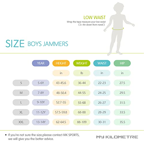 My Kilometre Boys' Jammer Swimsuit With Drawstring Training Swimwear For Kids Endurance Boys Youth Swim Shorts Kids Swimsuit Red #TOP3