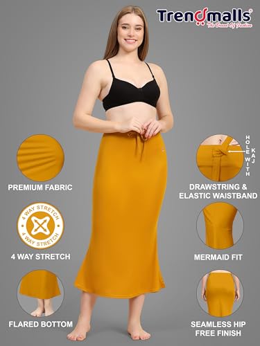 Image of TRENDMALLS Women's Polyester Spandex Saree Shapewear Petticoat for Women, Cotton Blended,Petticoat,Skirts for Women,Shape Wear Dress for Saree Shaper