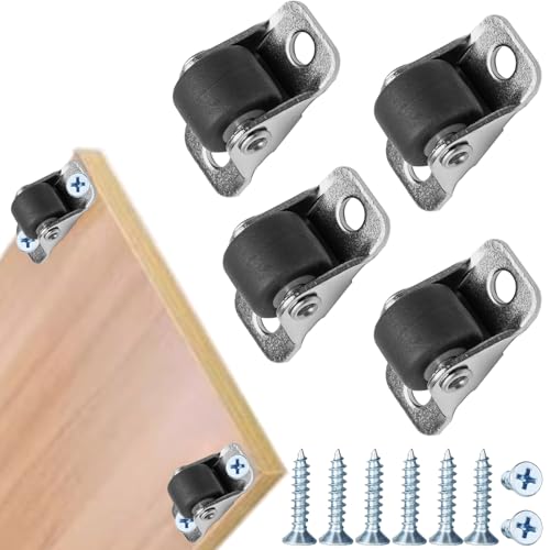 Ruedas para Muebles Rueditas para Electrodomésticos Pequeños de Goma Mini Ruedas Fijas con Placa de Acero para...