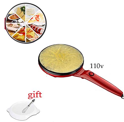 Newest Portable Electric Crepe Maker, 110V Electric Griddle Non-stick Easy-cleaning Crepe Pan, Automatic Temperature Control for Crepes, Pancakes, Bacon, Tortilla