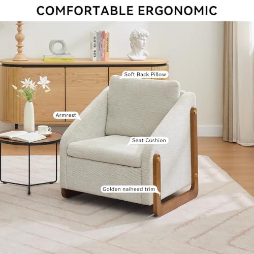 Sillón Plegable Tela Beige miniatura 4