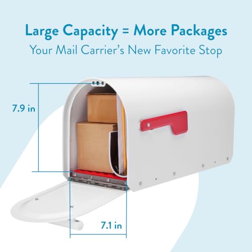 Image of Architectural Mailboxes Sequoia Post Mount Mailbox, White, Large