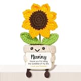 AceThrills Nanny Gifts, Nanny Birthday Gifts - Handmade Crochet Funny Cute Sunflower, Gifts for Nanny from Grandchildren, Present for Nanny on Birthday Christmas Mother's Day