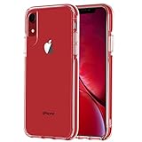 Ispider Crystal Clear Case Designed for iPhone XR, [3-Meter Anti-Fall] Premium Protective, Slim Case for Apple iPhone XR, [Hard PC Back and Dual-Layer Reinforced TPU Bumper Frame] - Red