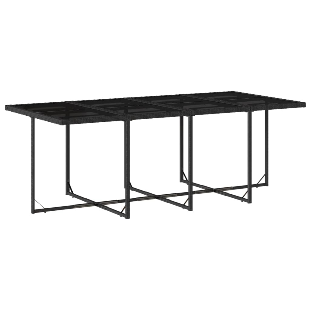 Salon de jardin en rotin synthétique pour 8 personnes, table de jardin avec 8 chaises et coussins, ensemble de jardin, pour extérieur, terrasse, noir, type 15