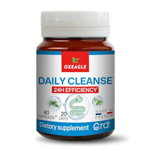 Gut Cleanse Detox for Women, Colon Cleanse & Gentle Herbal Supplements for Men, Powered with Senna Leaves, Plum, Chrysanthemum, Acacia Gum & Aloe Vera–40 Capsules (A01)