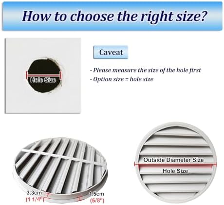 Aluminium Round Gable Vent for Attics, Sheds & Garages - Paintable Louvered Design, Durable Airflow Solution for Improved Ventilation & Temperature Control