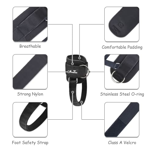 Prebene Ankle Strap For Cable Machines, Adaptive O-Ring For Glute & Leg Workouts, Adjustable Ankle Cuffs For Kickbacks, Hip Abductors, Leg Extensions, Lower Body Exercises, Fit Women & Men #TOP4