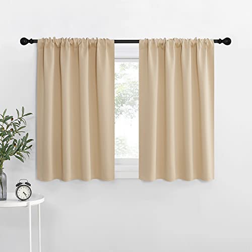 NICETOWN Blackout Room Darkening Curtains - Home Decoration Light & Noise Reducing Thermal Insulated Window Draperies with Rod Pocket Top (Biscotti Be