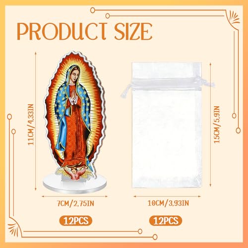 12 Estatuas Virgen de Guadalupe de Acrílico 4.7" miniatura 2