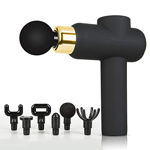 MASWATER Massage Gun Fascia Gun Electric Athlete Massage Gun Deep Massager Muscle Release Neck Membrane Relaxer with 5 Speeds for Soreness Relief for Athlete (Black-1s)