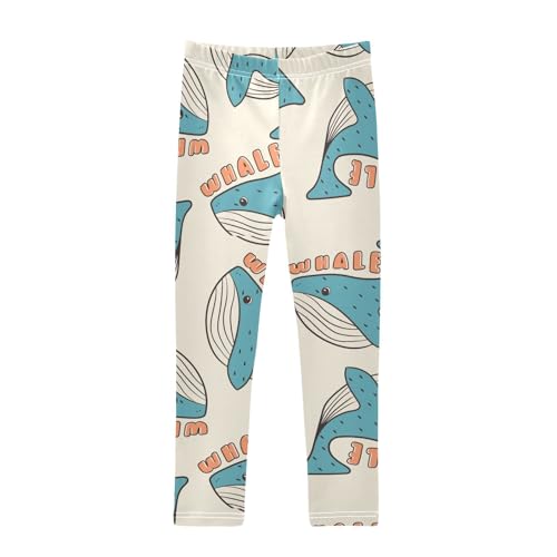 ZZKKO Girls Leggings Cute Colorful Whale Toddler Girls Clothes Leggings for Girls Toddler Girls Leggings 3-4T