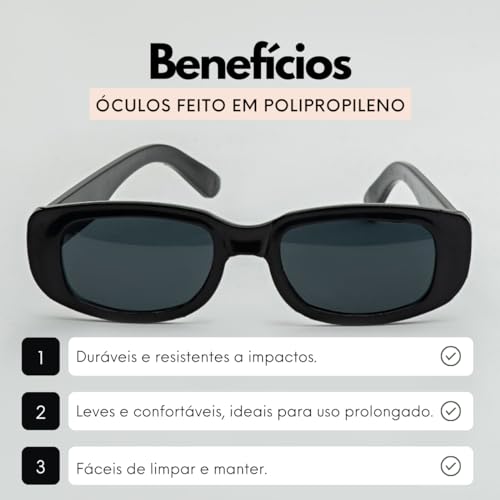 Kit 5 Óculos Escuros Retrô Vintage em Estilo Festa e Balada (Preto)