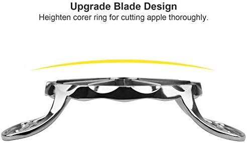 SAVORLIVING Apple Slicer 12 Sharp Blades Stainless Steel Apple Cutter, Pitter, Thoroughly-Cut Blade Design, Divider for Up to 4 Inches Apples