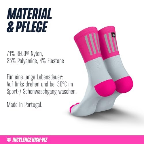 INCYLENCE Chaussettes de course High-Viz avec réflecteurs – Fonctionnelles et respirantes pour une visibilité maximale, 1 paire, 35-38 – vue 6