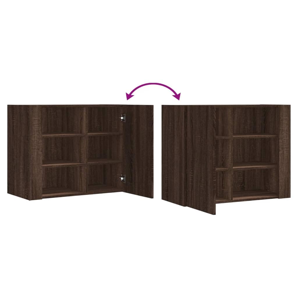 Wandregal Braun Eichen-Optik 75x35x60 cm Holzwerkstoff mit 6 Fächern für Bücher Deko und Aufbewahrung in Küche Bad und Wohnzimmer