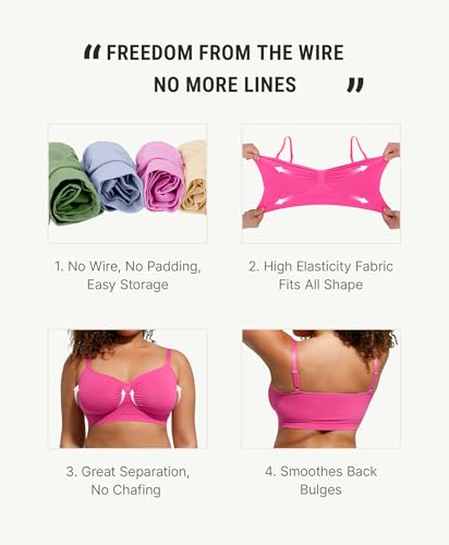 Image of FeelinGirl Bralettes for Women with Support Comfortable Bras No Underwire Seamless Everyday Bras