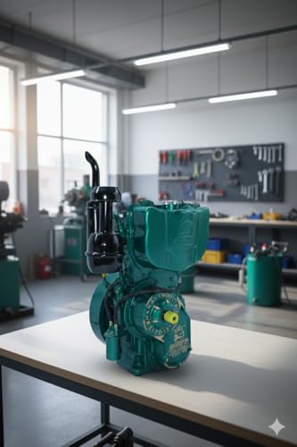 Image of SUPER BHARAT 10HP Single Cylinder High Speed Air Cooled 7.35 kW)1500 RPM 2 Cylinder Bore X Stroke 80X110mm Cubic Cap. 553 /cyl. fuel consumption at full load 251g