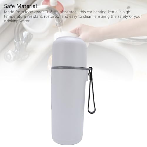 Hervidor eléctrico para auto 500 ml acero inoxidable miniatura 6