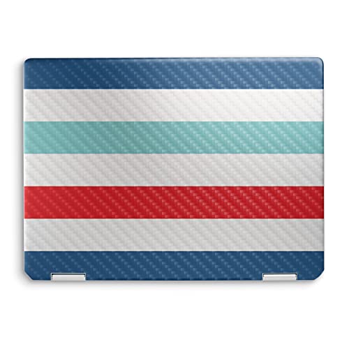 Image of MightySkins Carbon Fiber Skin Compatible with HP Spectre x360 14 inch (2022) Full Wrap Kit - Sailor Stripes | Protective Durable Textured Carbon Fiber Finish | Easy to Apply | Made in The USA