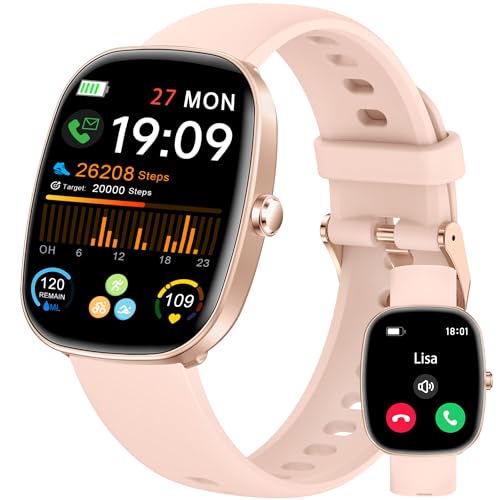Reloj Inteligente Hombre Mujer con Llamadas Bluetooth, 1.83' Smartwatch con Presión Arterial/Pulsómetro/SpO2/Sueño, Podómetro, 120+ Modos Deportivos, IP68 Impermeable Smart Watch para Android iPhone
