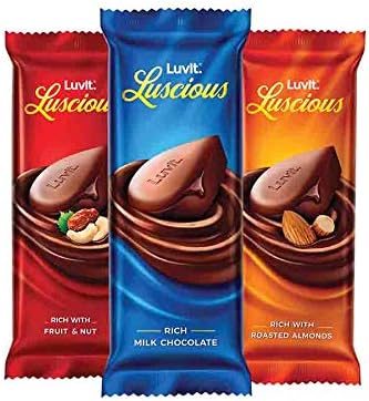 LuvIt Luscious Delectable Chocolate Bar Combo Pack, 420g - Pack of 9