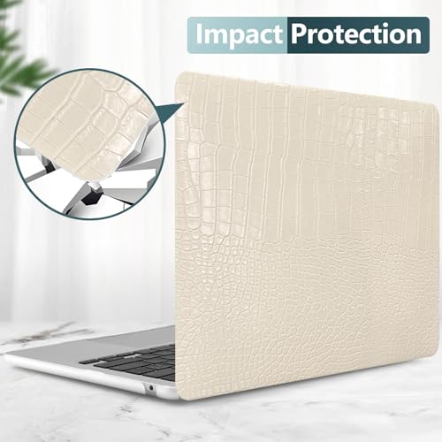 KEROM Crocodile Case for MacBook Pro 16 inch 2026 M5 2021-2025 M4 M3 M2 M1 Pro/Max Chip A3429 A3428 A3403 A3186 A2991 A2780 A2485, Aligator Skin Snakeskin PU Leather Hardshell & Keyboard Cover, Beige by KEROM - Used condition - Image 2