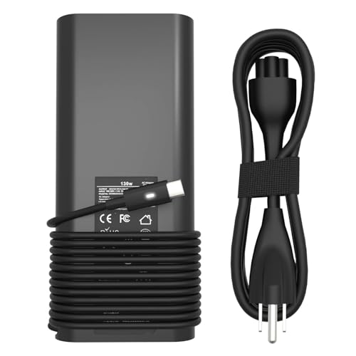130W AC Adapter for Dell Laptop Charger USB C - Dell Computer Charger for XPS 15 17 9500 9520 9570 9575 9730 9530 Precision 5550 5560 5570 3560 3570 3571 2in1 Latitude 9410 9510 Type C Power Cord