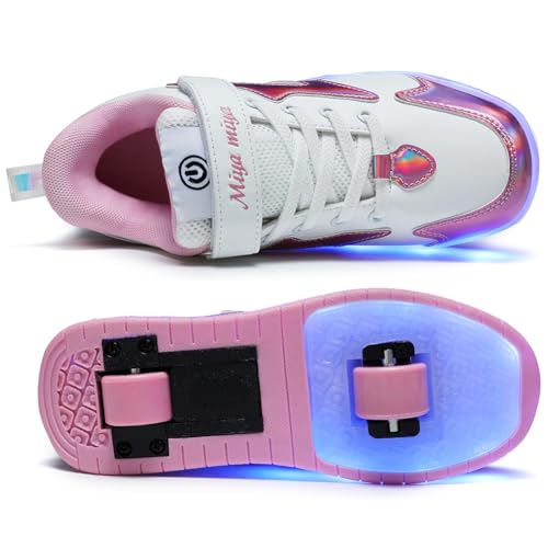 Nsasy Girls Boys Roller Shoes with LED Light Up Wheels Sneakers Kids Roller Skates Shoes for Kids for Children4