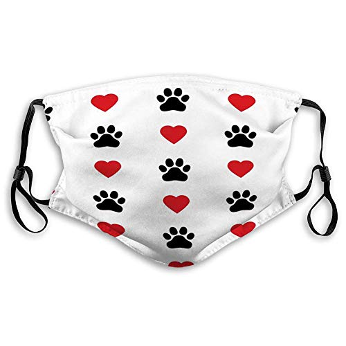 Washable and Reusable Face Mask Dog paw cat paw Heart Love Puppy Foot Print k Soft Cover