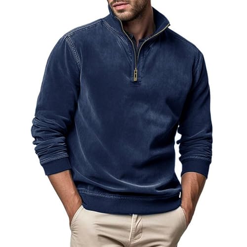 Autumn and Winter European and American Style Men's Clothing Long Sleeve Zipper Men's Stand Collar Sweater Imitation Leather line Pullover top2