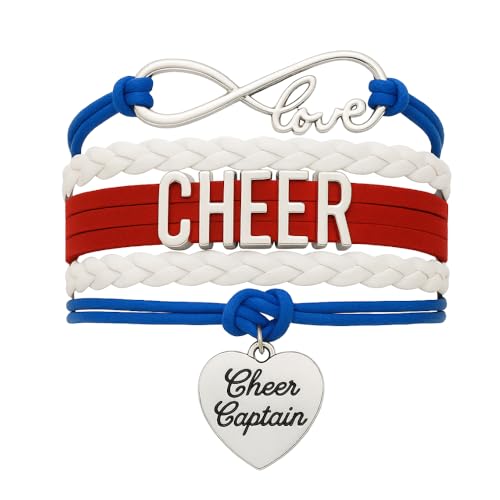 Image of Sportybella Cheer Captain Charm Bracelet- Girls Captain Cheerleading Bracelet- Cheer Jewelry for Cheerleader