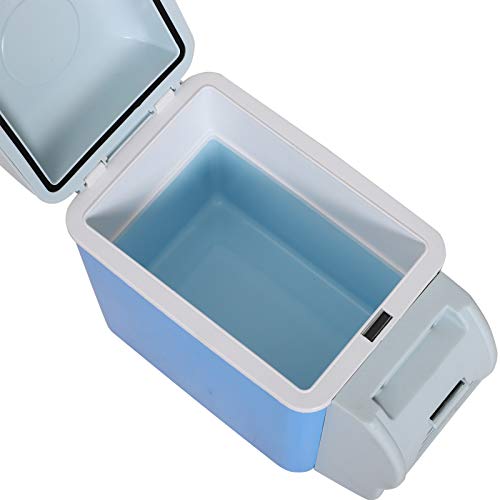 HOMCOM Nevera Termoeléctrica Portátil 7.5L de Coche Mini Nevera Eléctrica con 2 Funciones para Enfriar y Calentar para Camping Pícnic Viajar Oficinas Hogar Azul y Gris