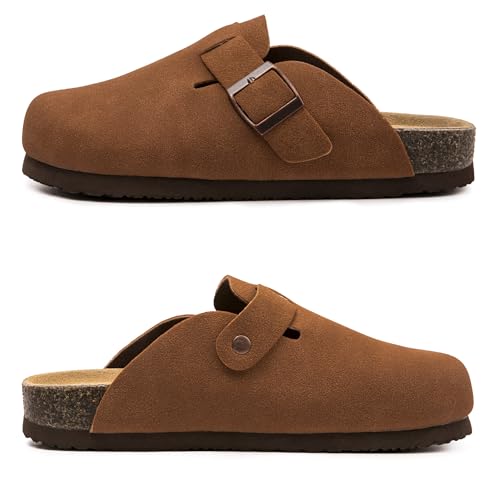 Image of Women Suede Clogs Casual Slip On Potato Mule Slippers