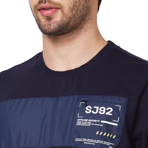 Image of Spykar Blended Hooded Full Sleeve Sweatshirt for Men