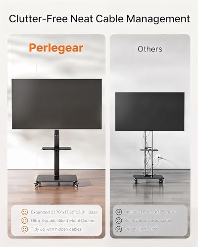 Image of Perlegear Rolling TV Stand with Wheels for 30-75 Inch TVs up to 110 lbs