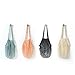 JM-capricorns 4 Pack Portable Reusable Grocery Bags Fruit and Vegetable Bag Washable Cotton Mesh String Organic Organizer Shopping Handbag Long Handle Net Tote (blue,Black,Beige,Orange)