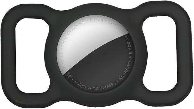 Claiol Silicone Case for AirTag 2021, Premium AirTag Case for Dog Collar. (Black)